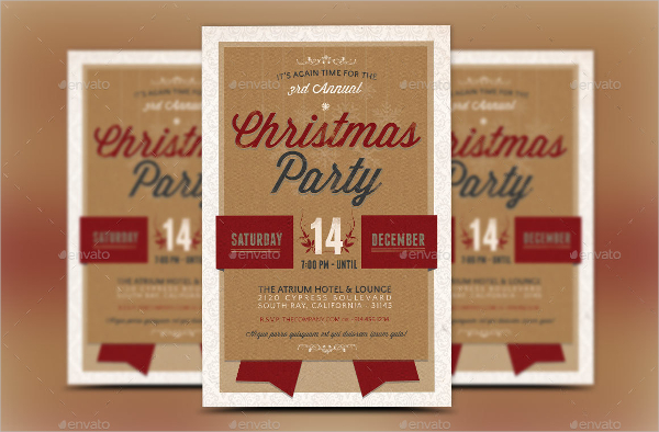 Retro Christmas Party Invitation Template