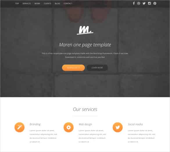 one page bootstrap website template min