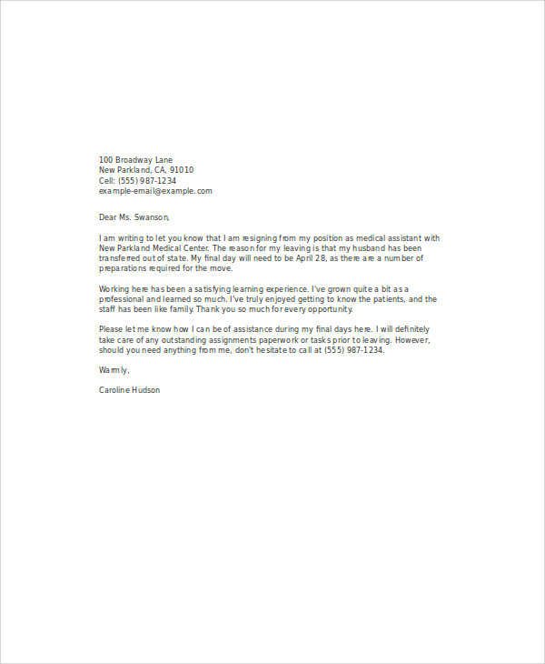 Resignation Letter Template Health Reasons The Modern Rules Of - Riset