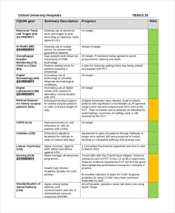 Quality Improvement Project Report Template