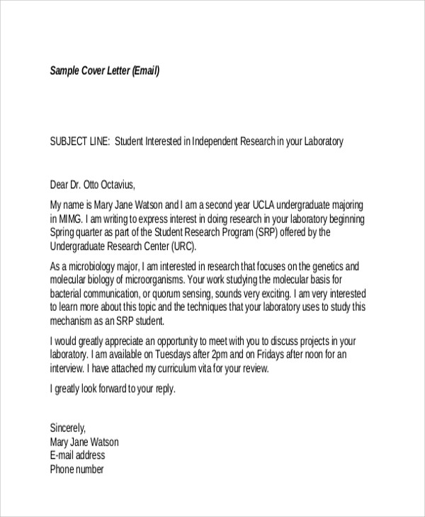 11+ Email Cover Letter Templates - Sample, Example | Free ...