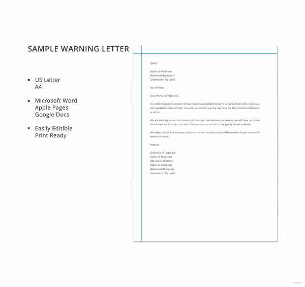 sample warning letter