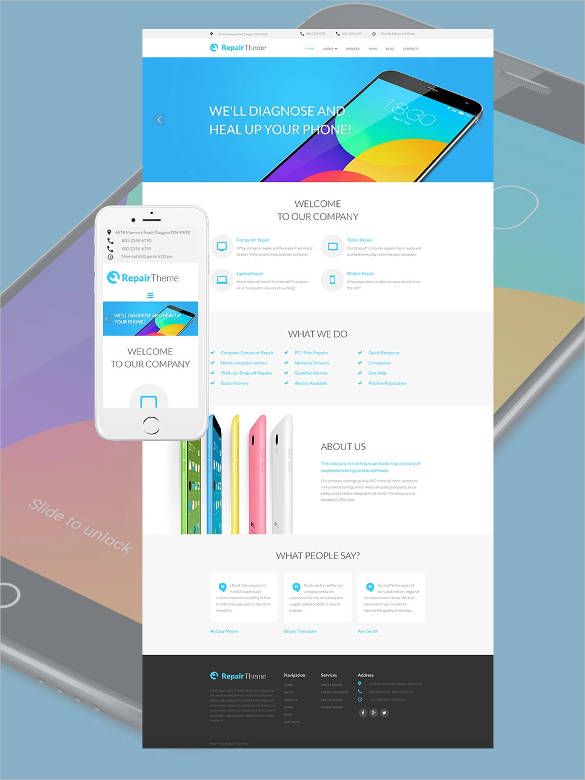 phone repair bootstrap design template