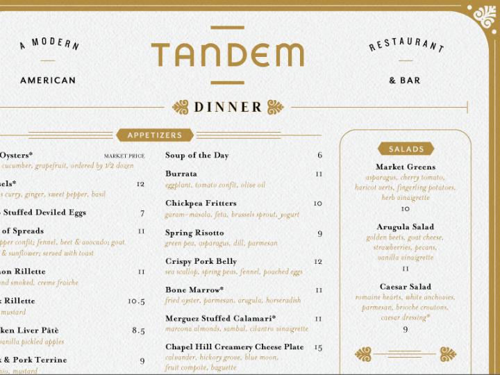 gold dinner menu design