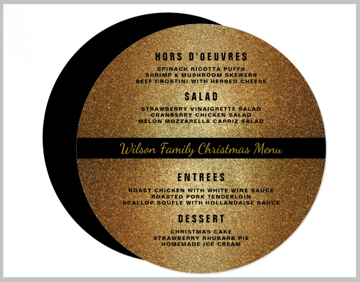 round christmas dinner menu design