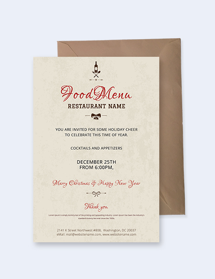 christmas restaurant party invitation template