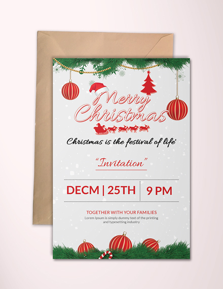 merry christmas party invitation template