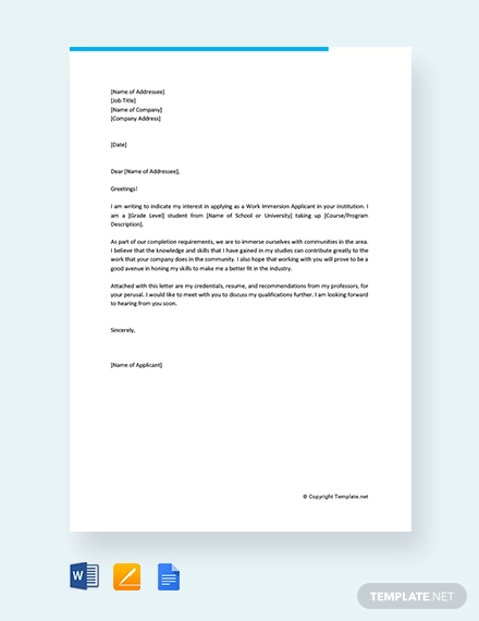 14+ Work Application Letters Template - Free Word, PDF Format Download