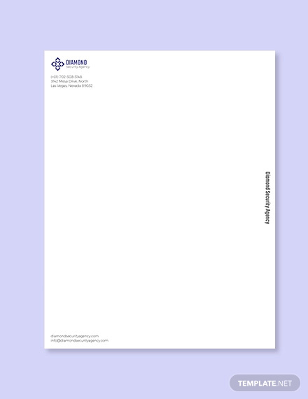 security company letterhead template