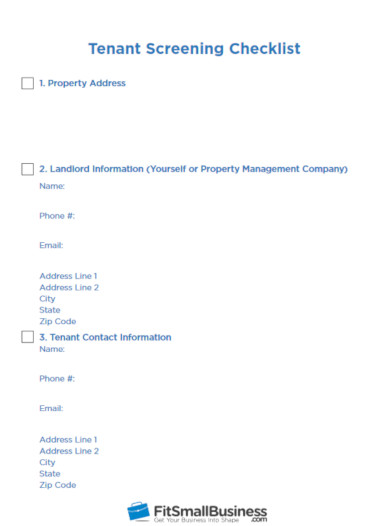 printable tenant screening checklist template