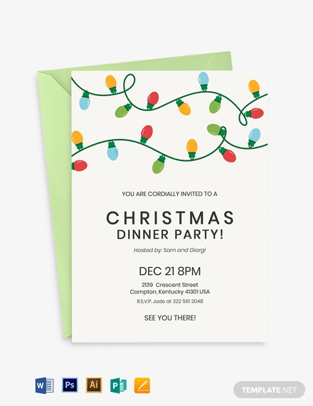 christmas dinner party invitation