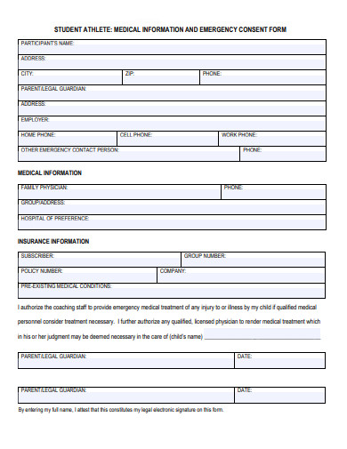 Emergency Medical Information Form Template Unique 10 Printable Medical ...