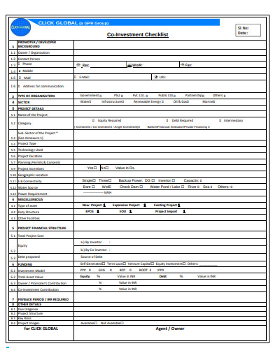 co investment checklist