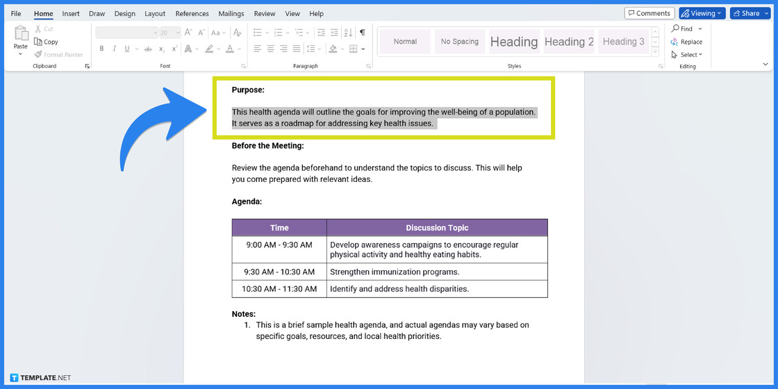 how to makecreate an agenda in microsoft word step