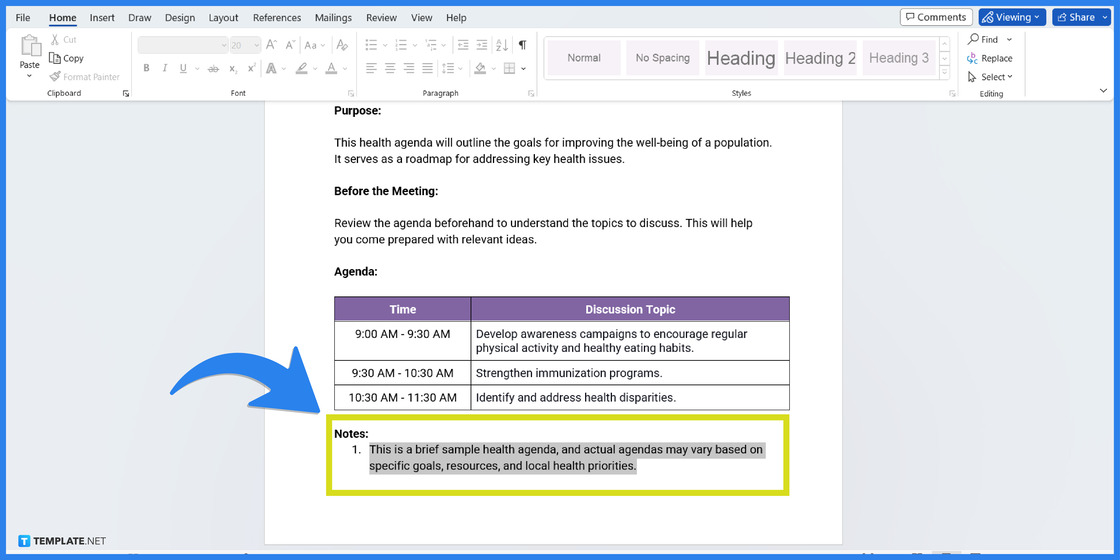 how to makecreate an agenda in microsoft word step