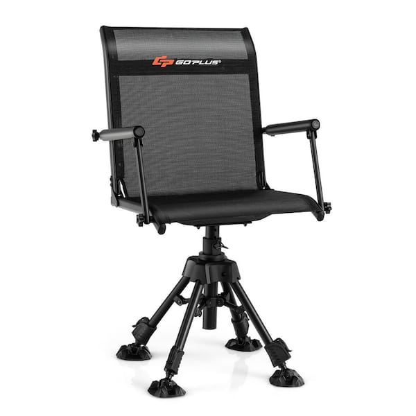 Costway Swivel Hunting Chair with Four 360°Adjustable Legs Folding ...