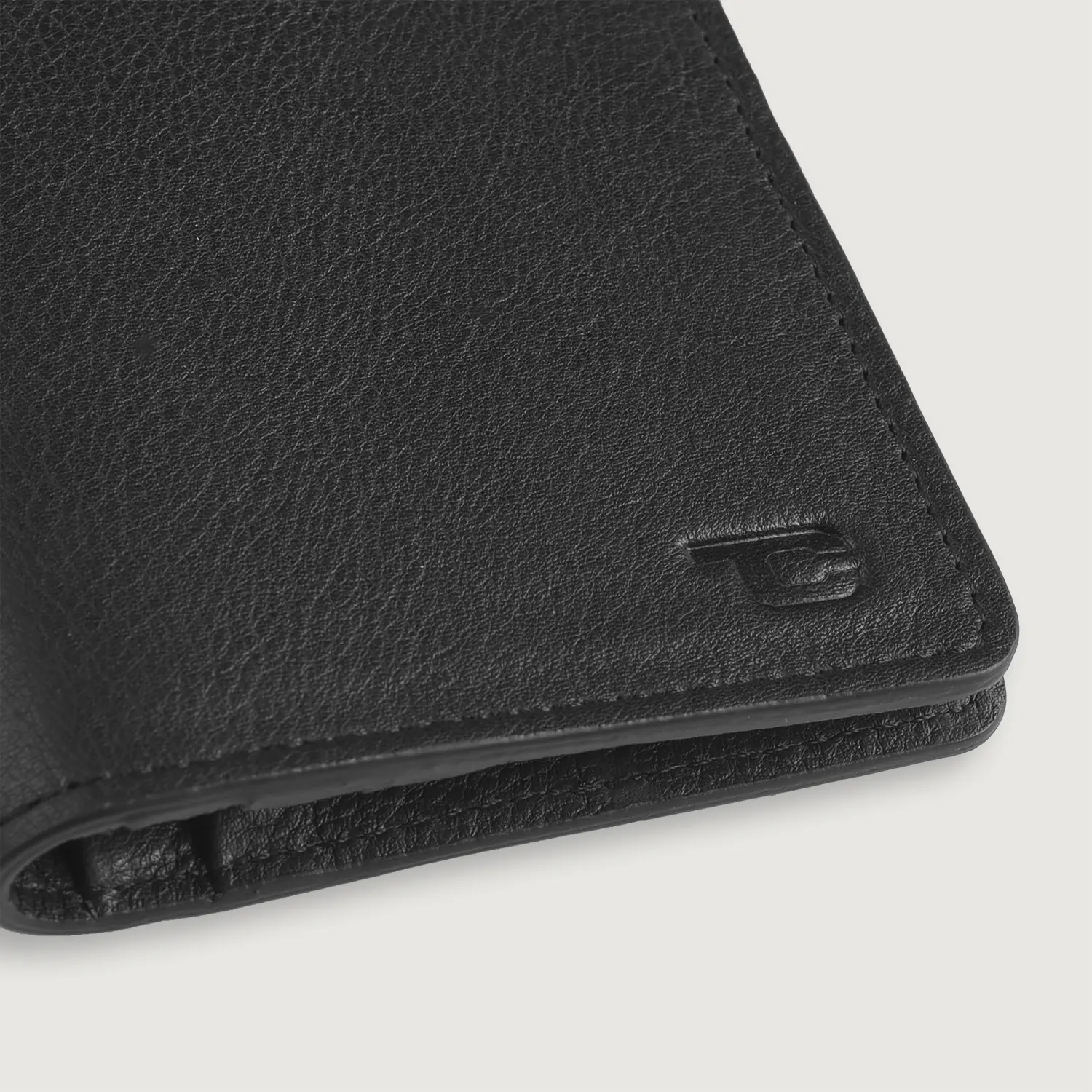 Cameron Black Leather Long Wallet Closeup