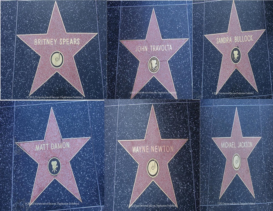 Walk of Fame stars in Hollywood