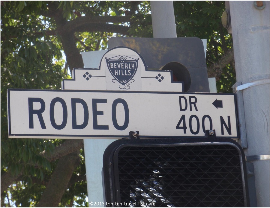 Rodeo Drive sign in Beverly Hills, CA