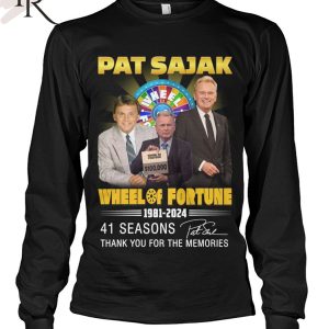 Pat Sajak Wheel Of Fortune 1981-2024 41 Seasons Thank You For The Memories T-Shirt