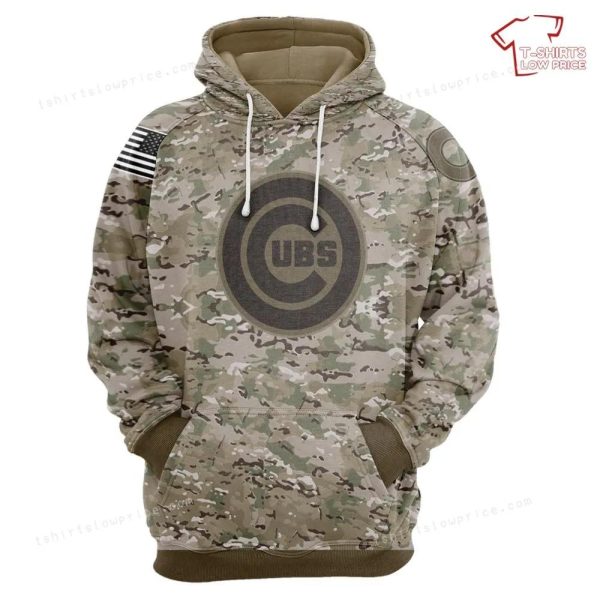 Chicago Cubs Camo Style 3D Hoodie