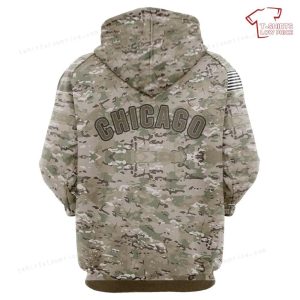 Chicago Cubs Camo Style 3D Hoodie 3