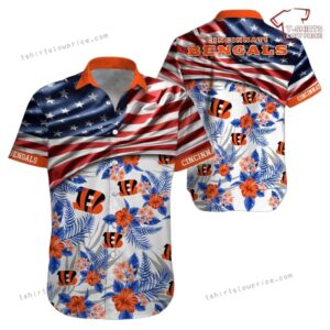 NFL Cincinnati Bengals Hawaiian Shirt Flag Us Style Gift For Fans Football Lover