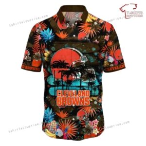 NFL Cleveland Browns Hawaiian Shirt Tropical Fruit Gift For Fans Football Lover