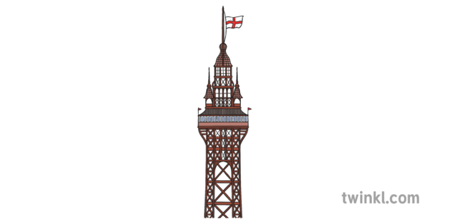 Blackpool Tower Top Only Illustration Twinkl