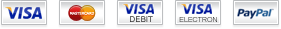 We accept: Visa, Mastercard, Visa Debit, Visa Electron, and Paypal