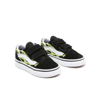 Toddler Slime Flame Old Skool V Shoes (1-4 years) | Black | Vans