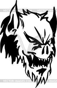 Monster head tattoo - vector clipart