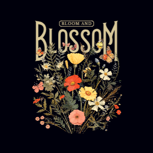 Bloom and blossom editable t-shirt template