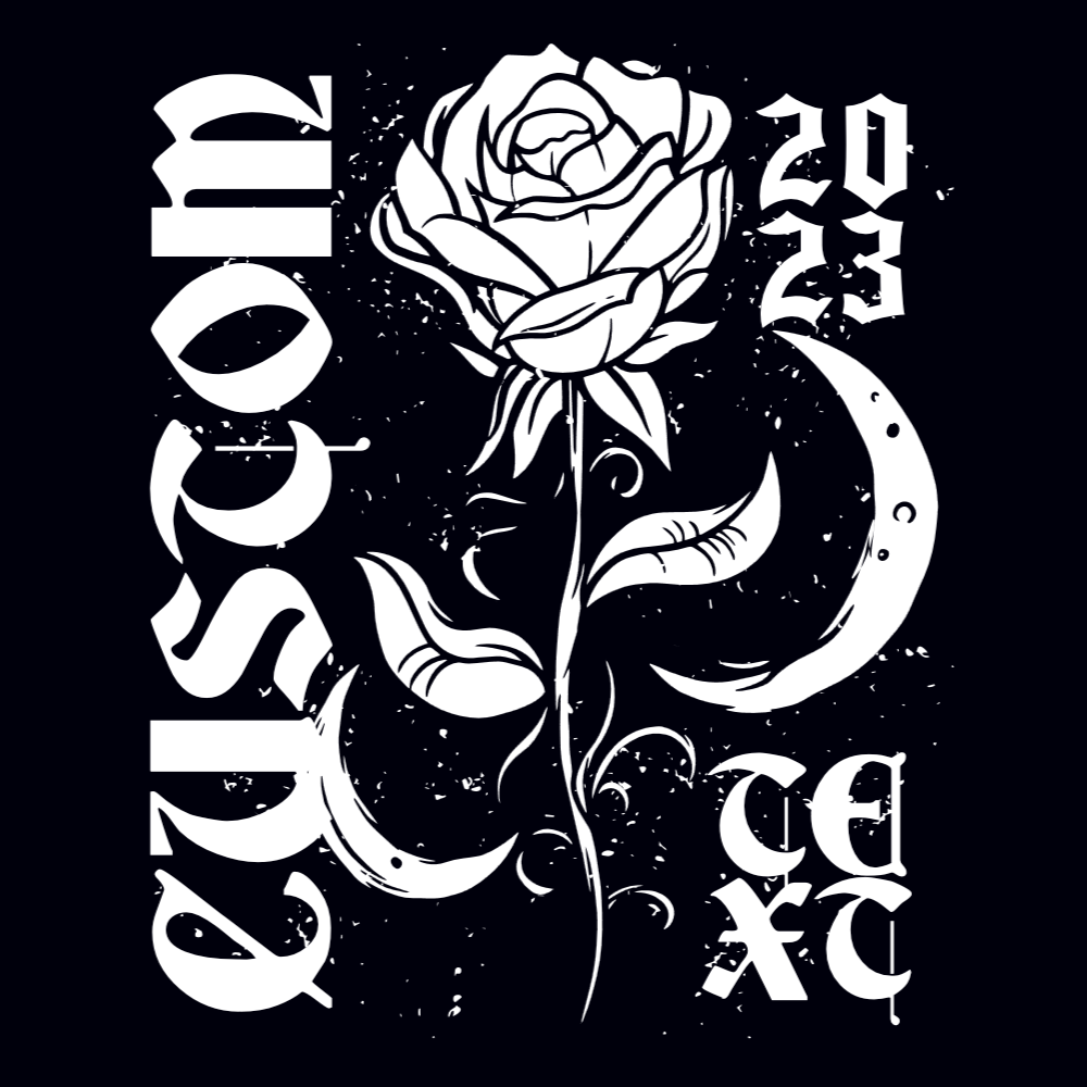 Rose and moon editable t-shirt template