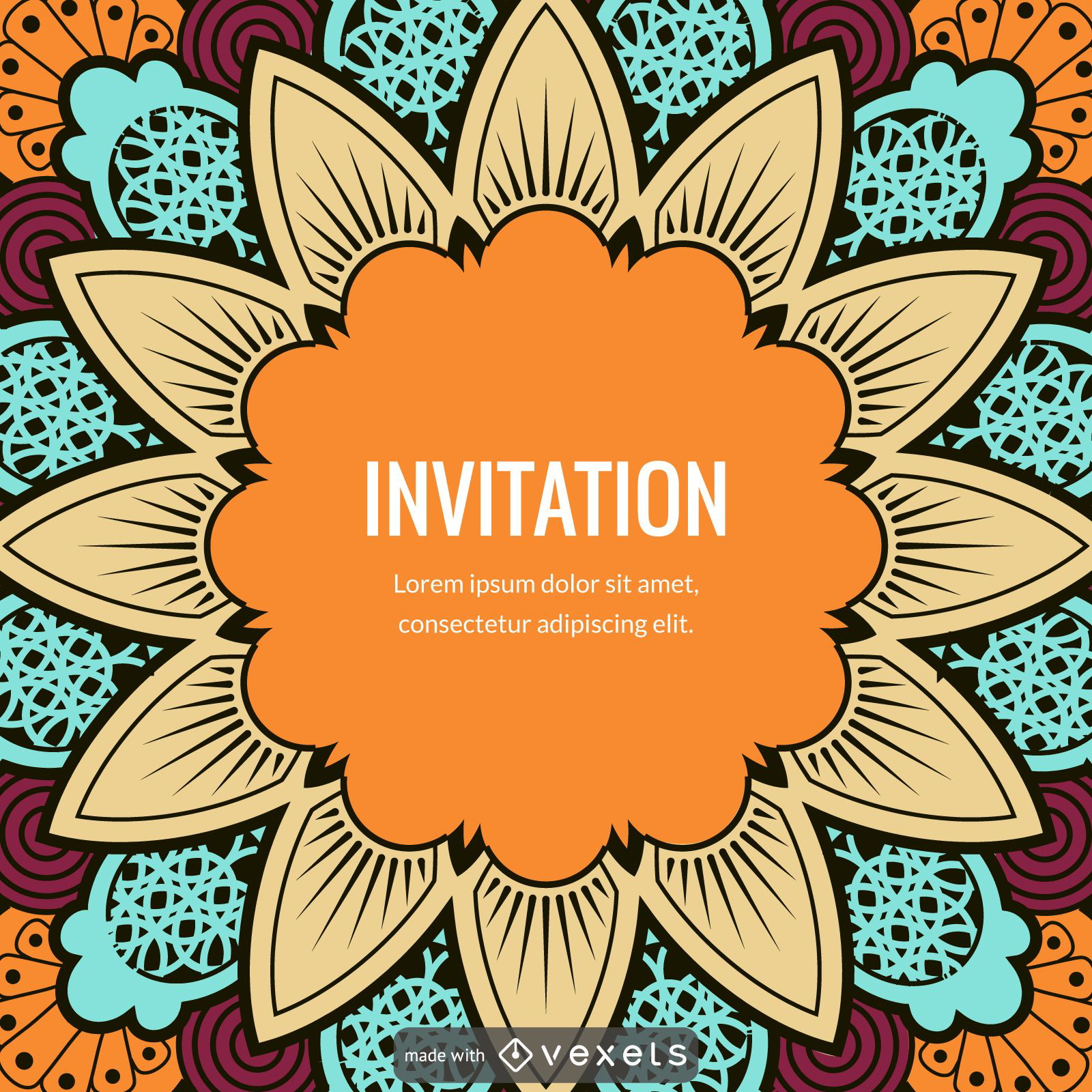 Mandala illustration card maker