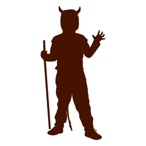 Silueta de disfraz de diablo niño Diseño PNG