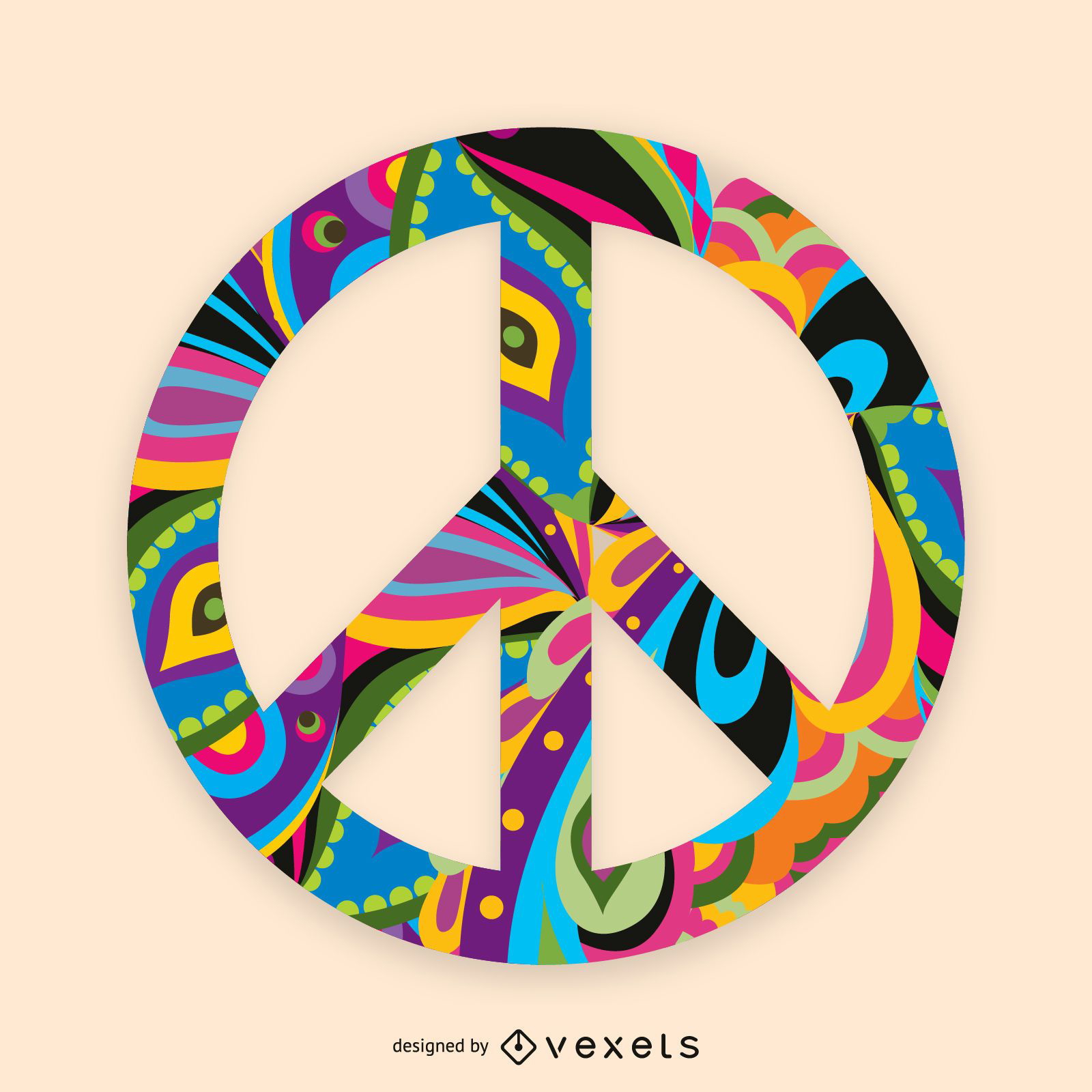 Colorful peace sign illustration