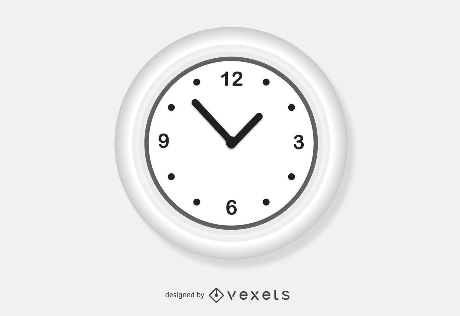 White wall clock vector