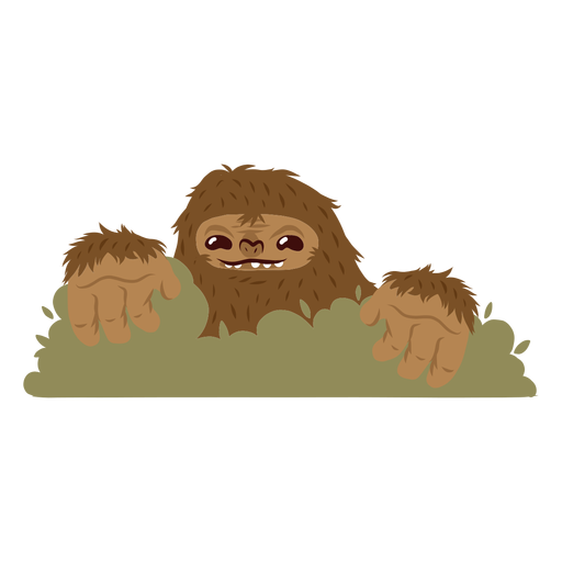 Bigfoot hiding cartoon PNG Design