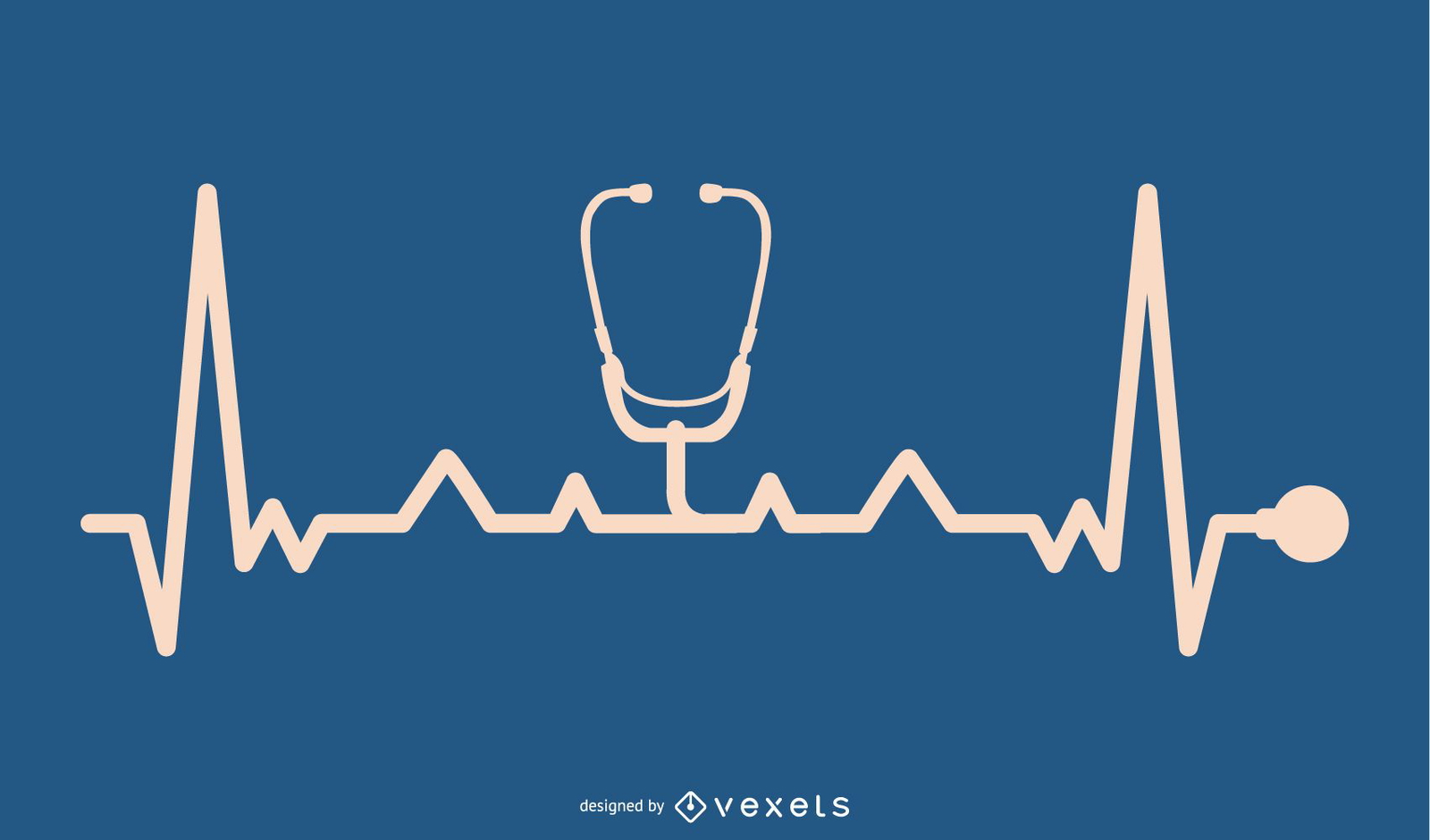 Stethoscope Device with Heartbeat Line Design