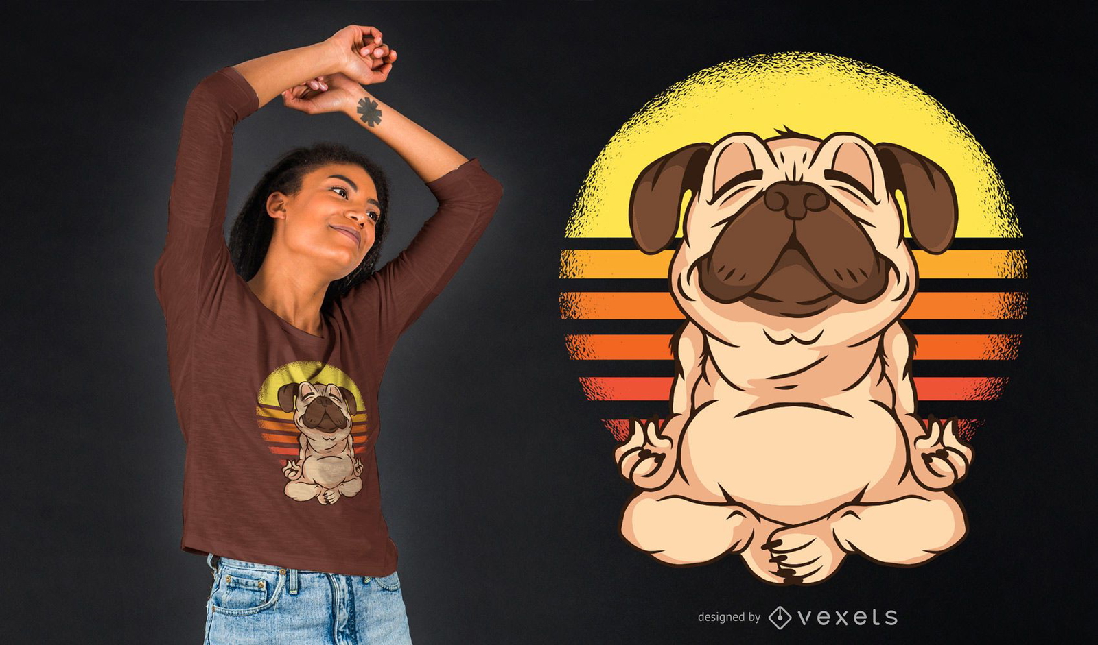 Yoga Pug T-Shirt Design