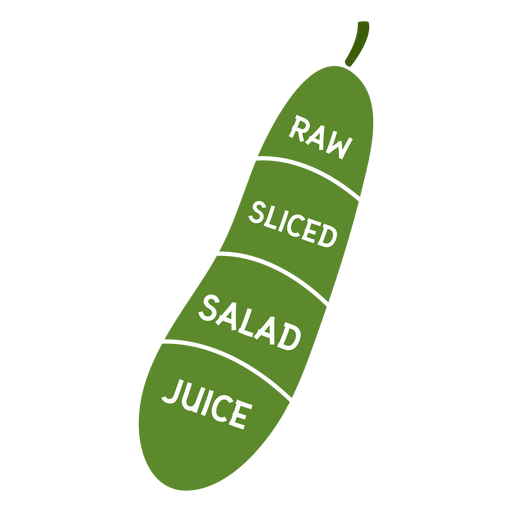 Cucumber raw sliced salad juice flat PNG Design