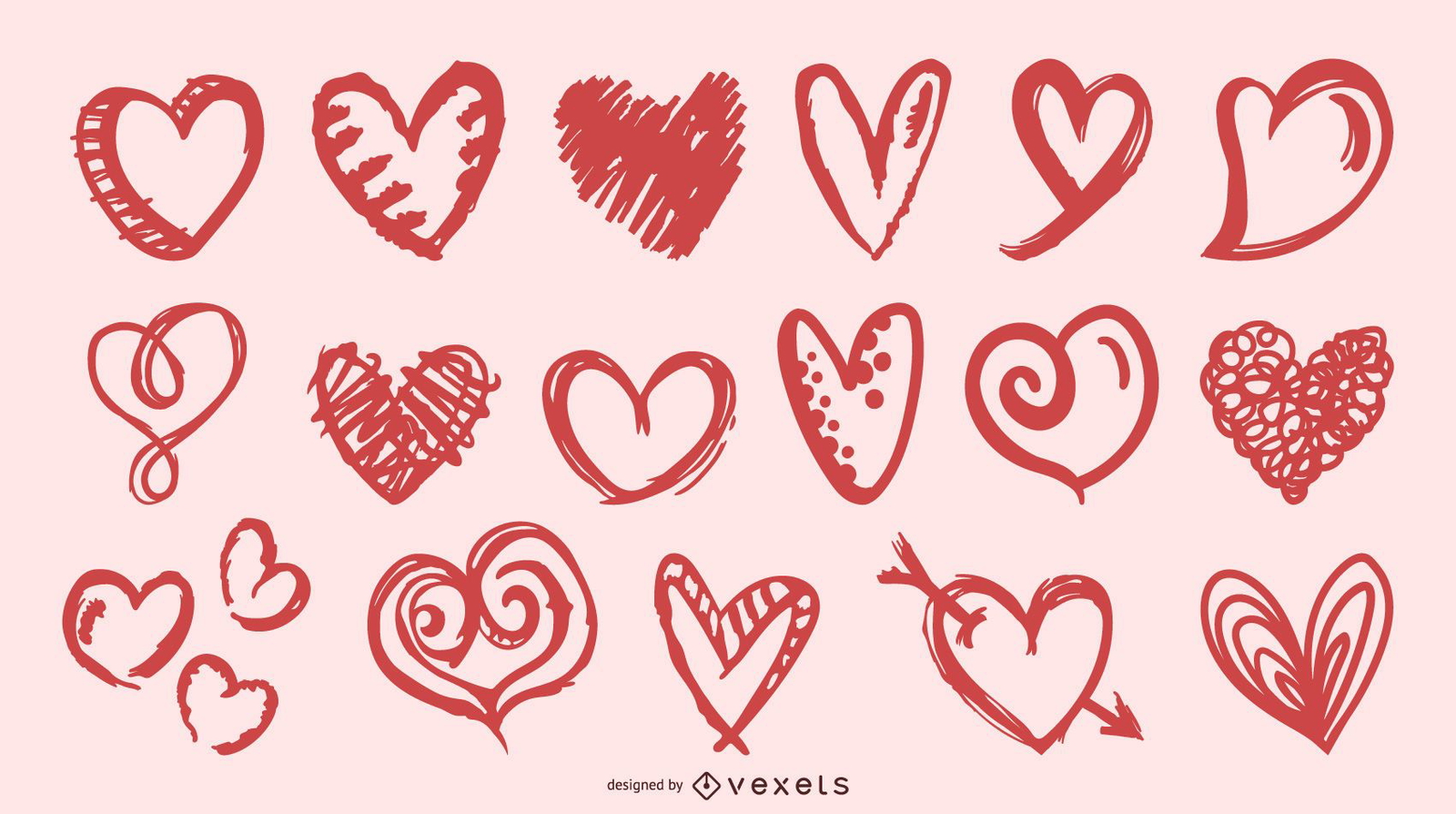 Brush Heart Shapes Collection