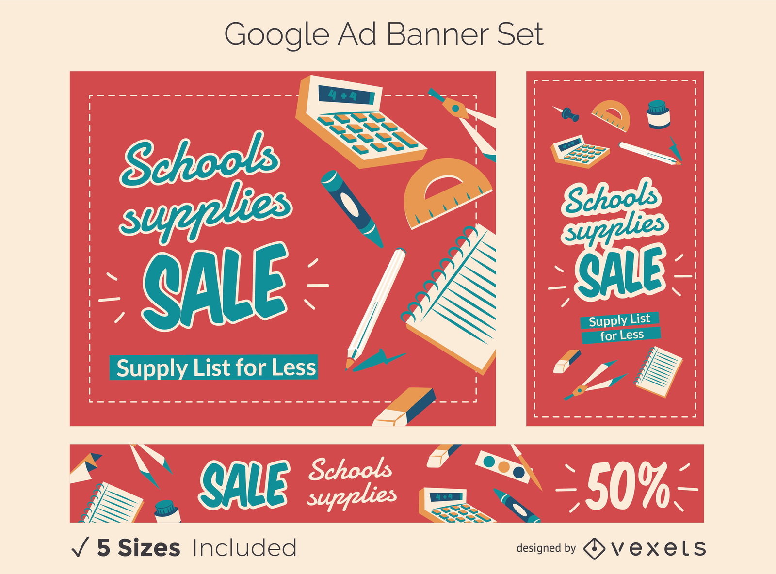 School Promo Google Ads Banner Set