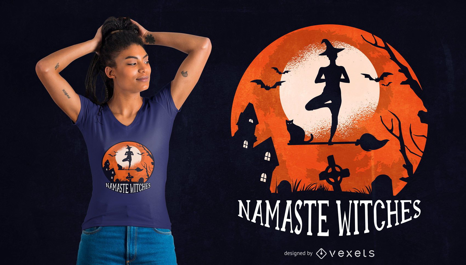 Yoga Halloween Quote T-shirt Design