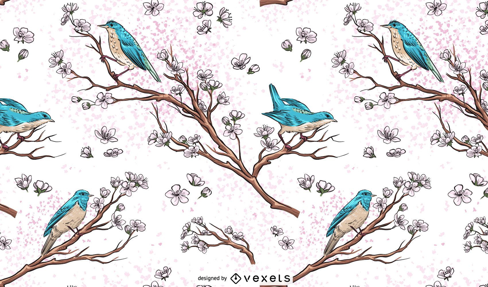 Chinese Birds Illustration Background