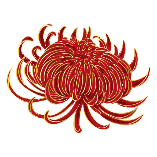 Chinese red flower PNG Design