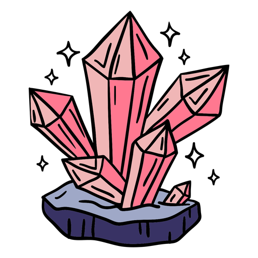 Magic crystals hand drawn PNG Design