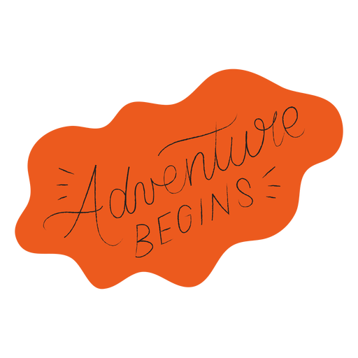 Adventure begins handwritten lettering PNG Design