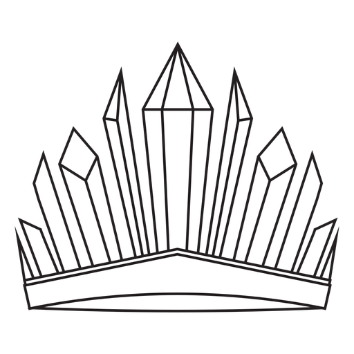 Crystals crown stroke  PNG Design